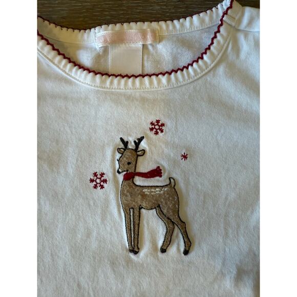 JANIE and JACK Reindeer Shirt Top Youth Girls size 3 RL Christmas Holidays Retro - Picture 2 of 6